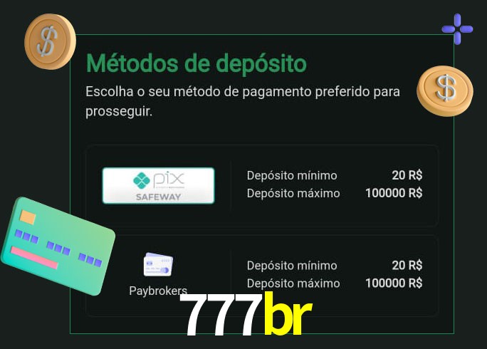 O cassino 777br oferece uma grande variedade de métodos de pagamento